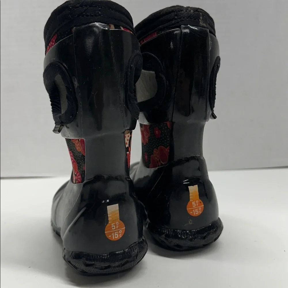 Bogs Boots Snow Rain Waterproof Insulated Pull On Black Kids Infants Size 7